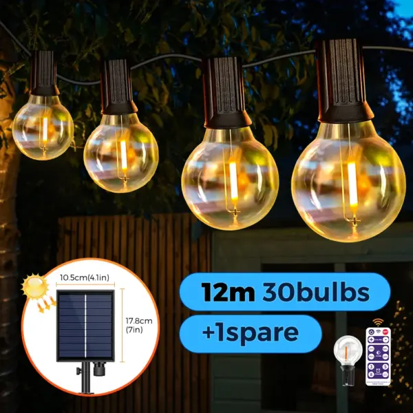 Solar G40 LED String Lights for Outdoor Use - Image 10