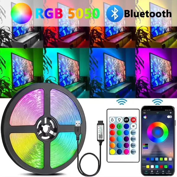 Bluetooth RGB LED Strip Lights for TV 5M