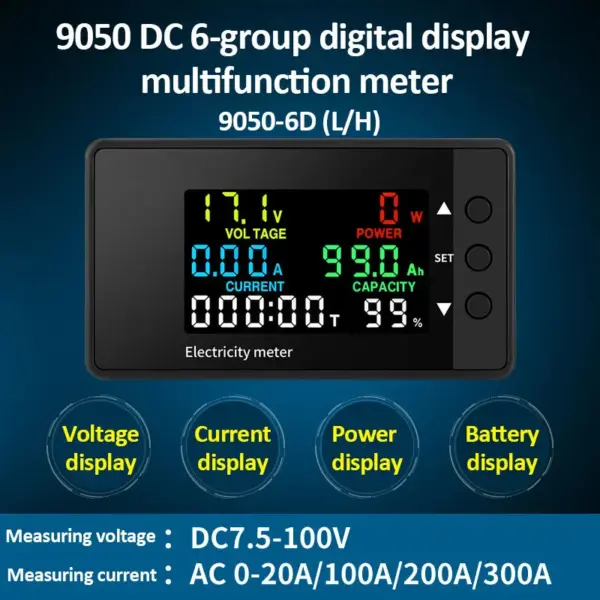 6-in-1 Digital Power Meter for DC/AC Testing - Image 3