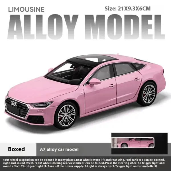 1:24 Scale Audi A7 Diecast Model Car - Image 9