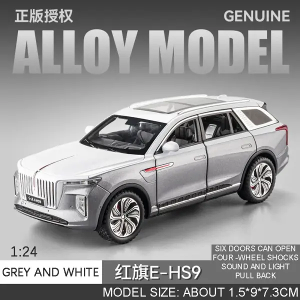 1:24 Diecast Alloy Hongqi E-HS9 Model Car - Image 9