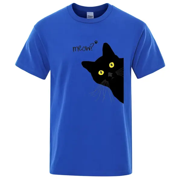 Funny Black Cat Graphic Men's T-Shirt - Image 8