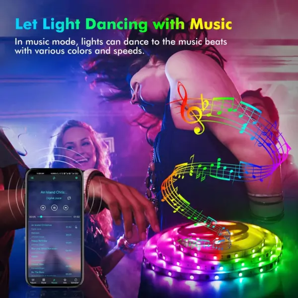 Smart RGB LED Strip Lights with Bluetooth Control - Image 2