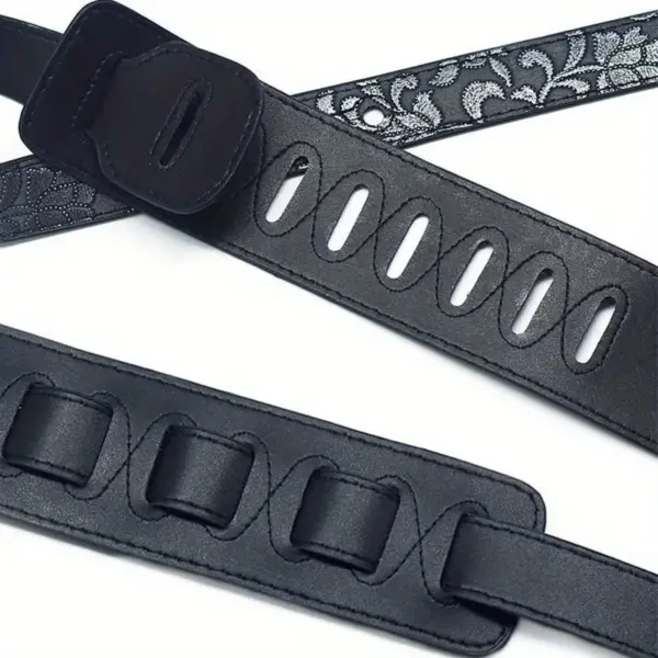 Adjustable Faux Leather Guitar Strap 6.5cm Width - Image 6