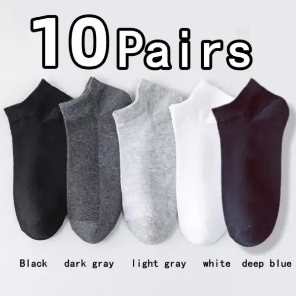 10 Pairs Men's Breathable Summer Short Socks - Image 9