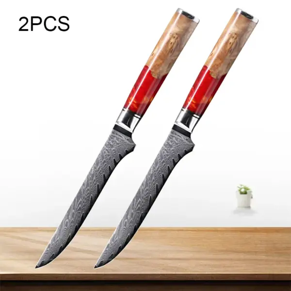 Professional Damascus Steel Boning Kitchen Knife - Image 9