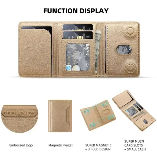 Magnetic Leather Wallet for iPhone 12-16 Series - Image 4