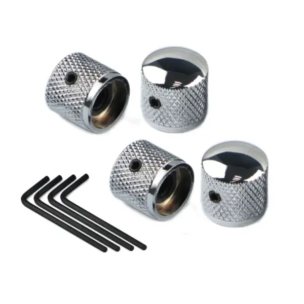 4pcs Metal Guitar Bass Control Knobs Set