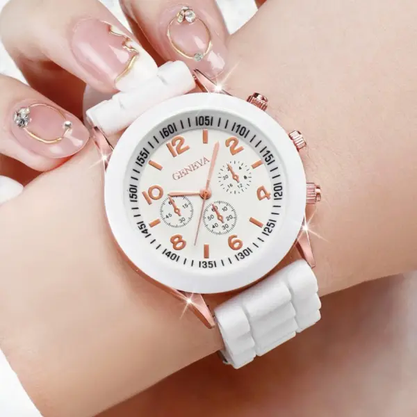 3PC Women Silicone Quartz Watch Set V248 - Image 4