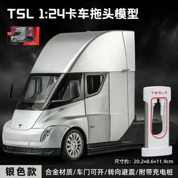 1:24 Metal Tesla SEMI Truck Diecast Model - Image 8