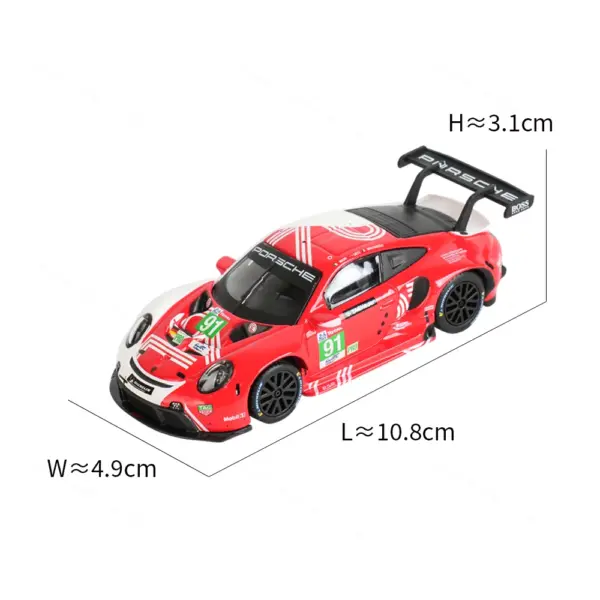 Bburago 1:43 Porsche 911 RSR LM Model Car - Image 2