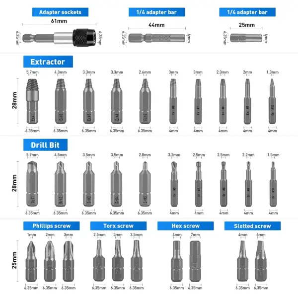 33 in 1 Damaged Screw Extractor Set - Image 4