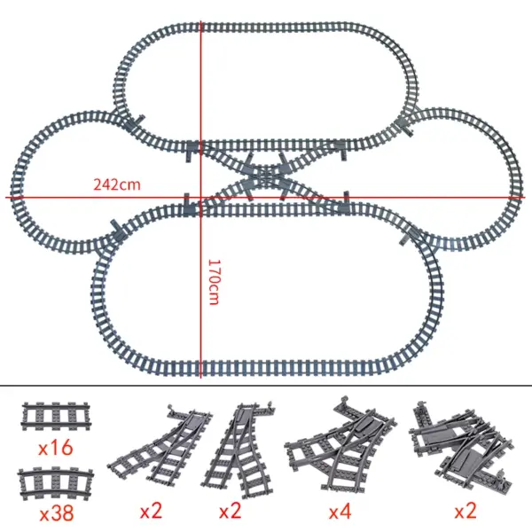 Flexible Building Block Train Tracks Set - Image 27