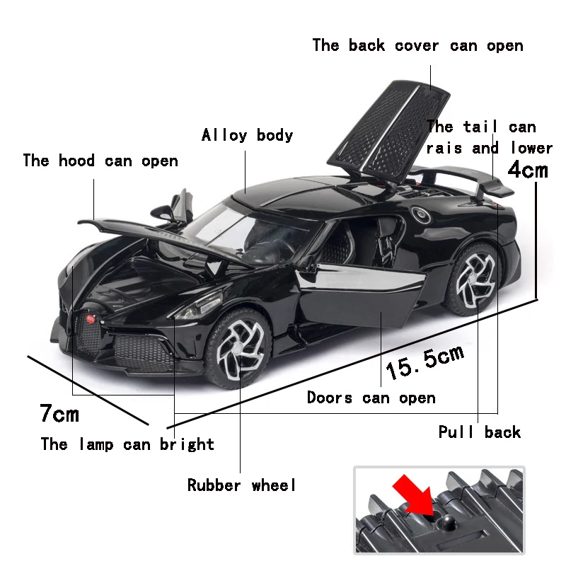 1:32 Bugatti La Voiture Noire Model Car 3 1:32 Bugatti La Voiture Noire Model Car - Image 3