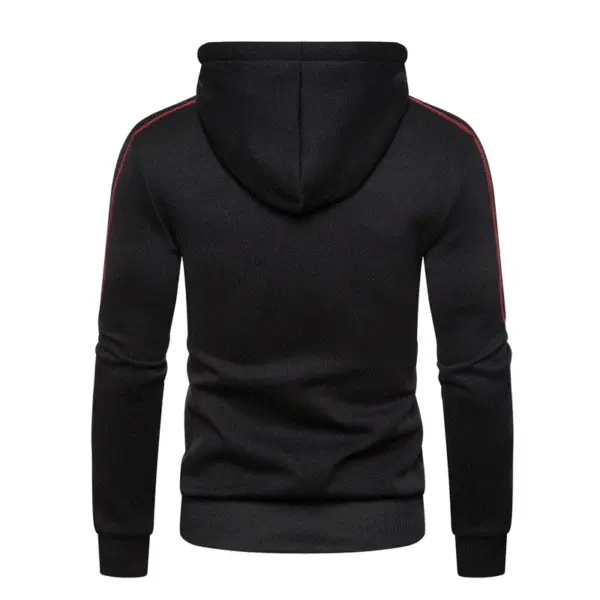 Men's Fleece Lined Winter Hoodie with Zipper - Image 2