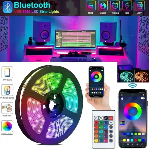 Smart RGB LED Strip Lights with Bluetooth Control