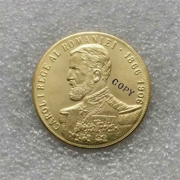 Antique Replica 1906 Romania 25 Lei Coin - Image 4