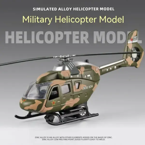 1:64 Scale Military Helicopter Alloy Model - Image 2