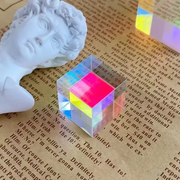 Colorful Optical Glass Cube Prism for Gifts - Image 2