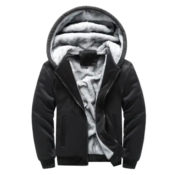 Men's Black Hooded Jacket Casual Sportswear - Image 16
