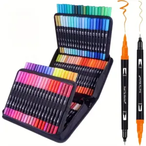120 Color Dual Brush Tip Marker Set