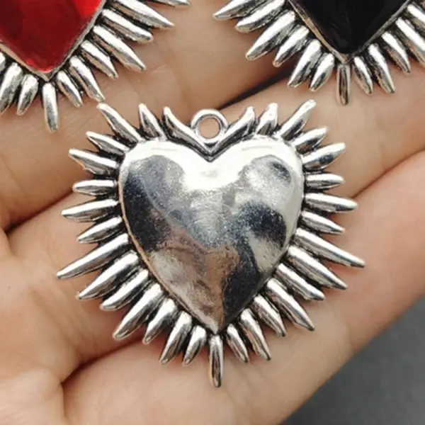 4pcs Retro Cross Sacred Heart Charms - Image 6