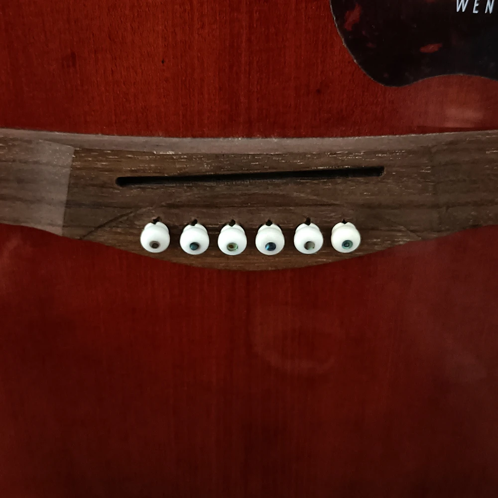 6 Bone Guitar Bridge Pins Set for Acoustic 2 6 Bone Guitar Bridge Pins Set for Acoustic - Image 2