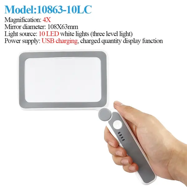 Handheld LED Magnifying Glass with 4x Zoom - Image 7