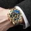 Men's Stainless Steel Quartz Watch 45mm Dial