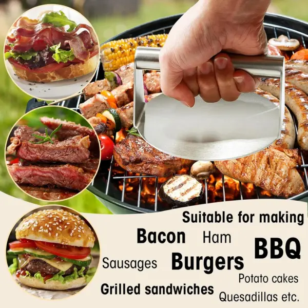 Stainless Steel Hamburger Meat Press 5.5 Inch - Image 6