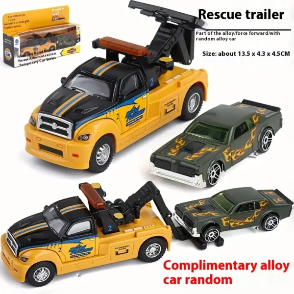 Alloy Tow Truck Toy with Pullback Feature