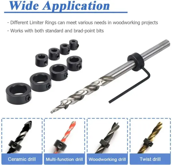 9-Piece Drill Bit Depth Stop Collar Set - Image 5