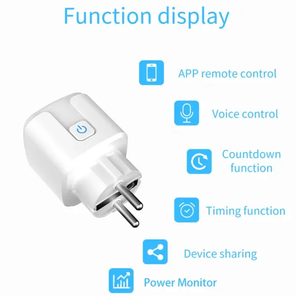 WiFi Smart Plug Socket EU 16A/20A with Voice Control - Image 3