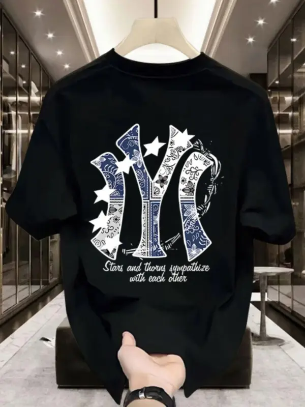 Trendy Women's 100% Cotton Short Sleeve T-shirt - Image 3