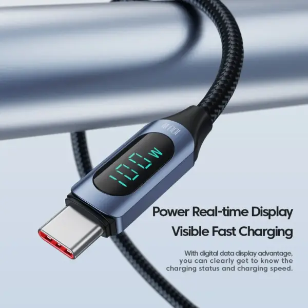 Toocki 100W Type-C Charging Cable 1m with LED - Image 5