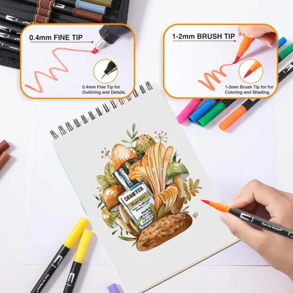 168 Colors Dual Brush Art Markers Set - Image 3
