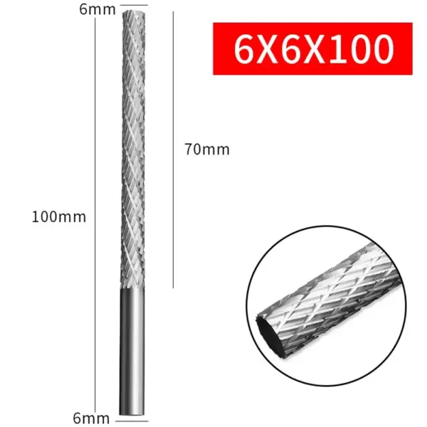 High Speed Steel Rotary Burr Tool 6mm Shank - Image 4