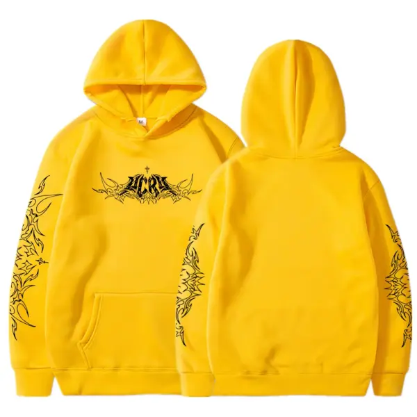 Men's Y2K Dark Tribal Graphic Hoodie - Image 13