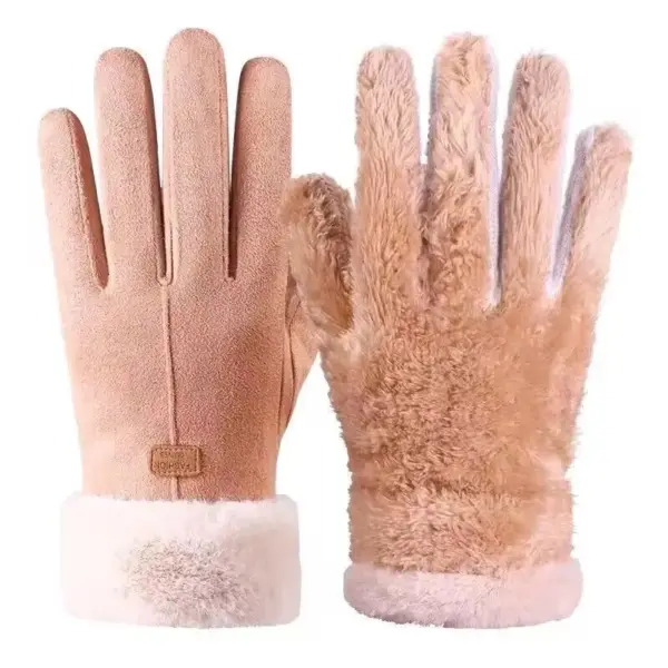 Women’s Touchscreen Suede Winter Gloves - Image 4