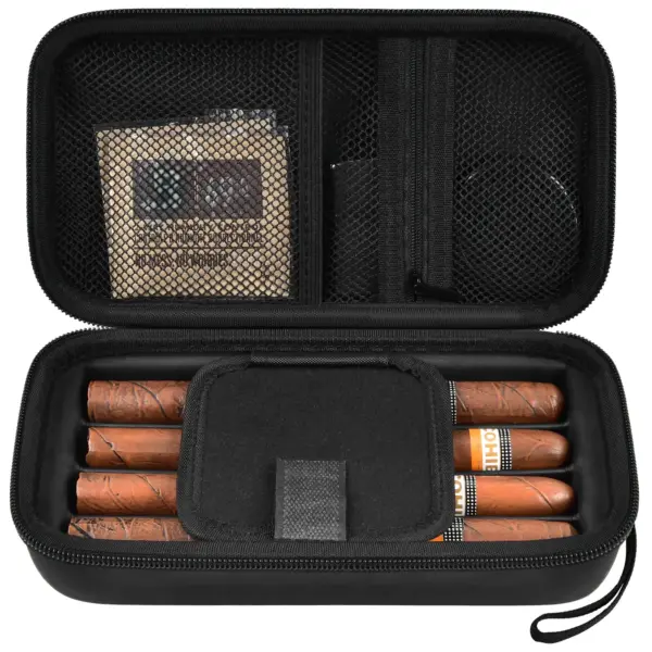 4 Finger Cigar Travel Case with Humidifier