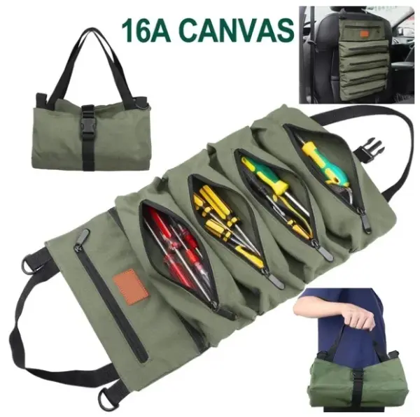 Multi-Purpose Canvas Tool Roll Bag - Image 7