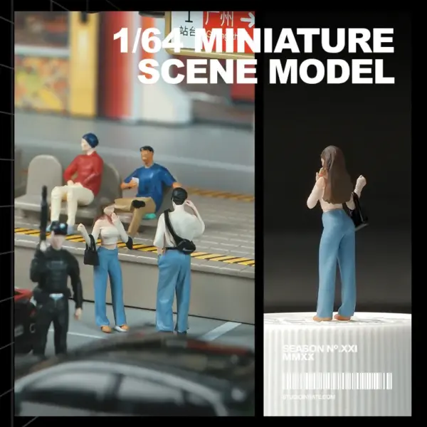 1:64 Scale Miniature Woman with Satchel - Image 4