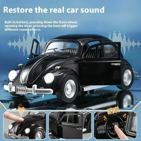 1:18 1955 Volkswagen Beetle Diecast Model Car - Image 6