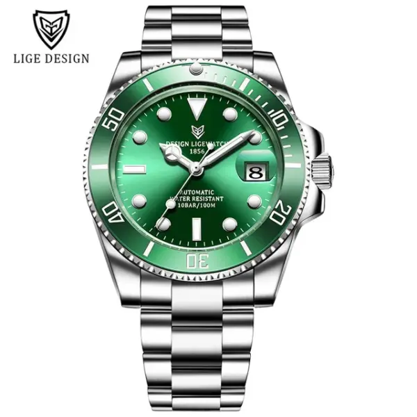 LIGE Automatic Men's Diver Stainless Steel Watch - Image 12