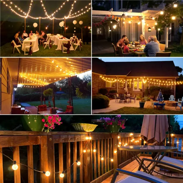 Solar G40 LED String Lights for Outdoor Use - Image 4