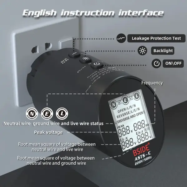 Socket Tester Voltage Circuit Analyzer RCD Meter - Image 4