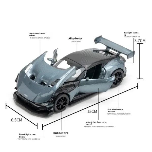 1:32 Aston Martin Alloy Model Car with Sound - Image 3