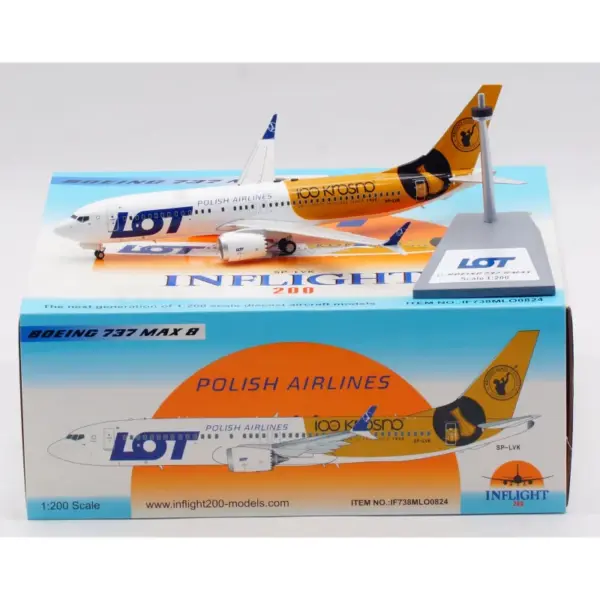 1:200 Diecast LOT Polish Airlines Boeing 737 Model - Image 2