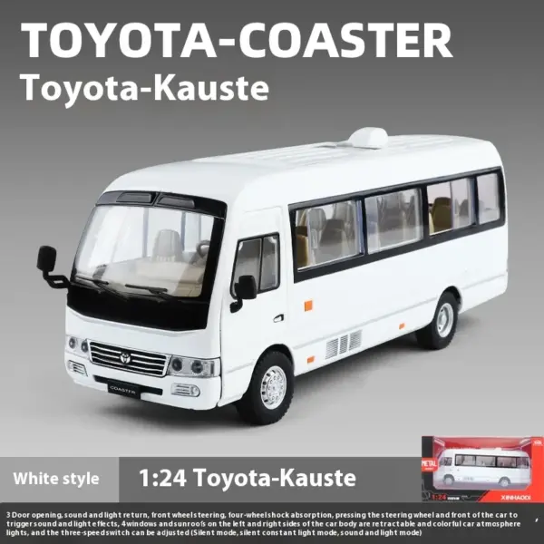 1:24 Toyota Coaster Diecast Minibus Model Car - Image 11