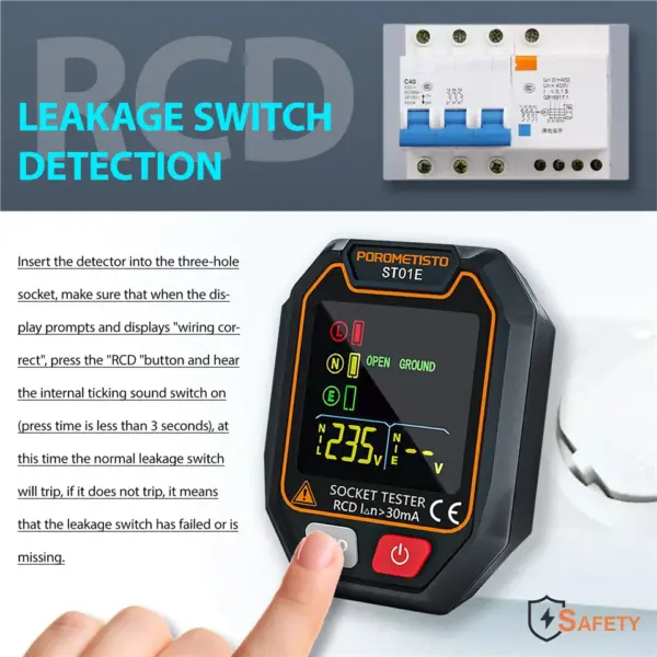 Digital Socket Tester with RCD Function - Image 3